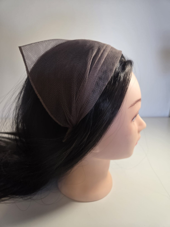 Baticute  simple pe coronita/cordeluta - Baticut din tulle pe coronita, model simplu Cappuccino, accesoriu de cap feminin si comod