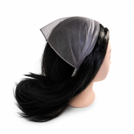 Baticute  simple pe coronita/cordeluta - Baticut din tulle pe coronita, model simplu Gri Antracit, accesoriu de cap feminin si comod