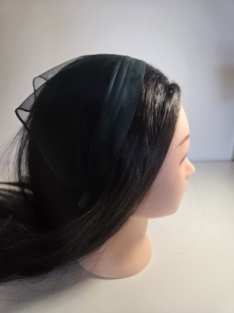 Baticute  simple pe coronita/cordeluta - Baticut din tulle pe coronita, model simplu Verde Inchis, accesoriu de cap feminin si comod