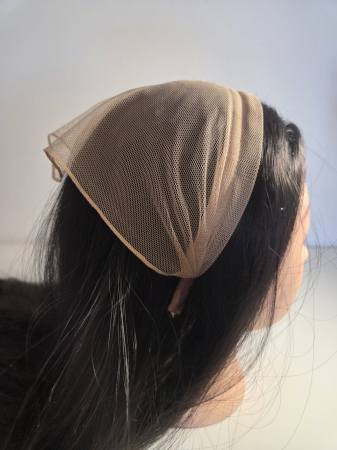 Baticute  simple pe coronita/cordeluta - Baticut din tulle pe coronita, model simplu Bej Natural, accesoriu de cap feminin si comod
