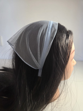 Baticute  simple pe coronita/cordeluta - Baticut din tulle pe coronita, model simplu Baby Blue, accesoriu de cap feminin si comod