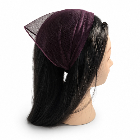 Baticute  simple pe coronita/cordeluta - Baticut din tulle pe coronita, model simplu Mov Pruna, accesoriu de cap feminin si comod