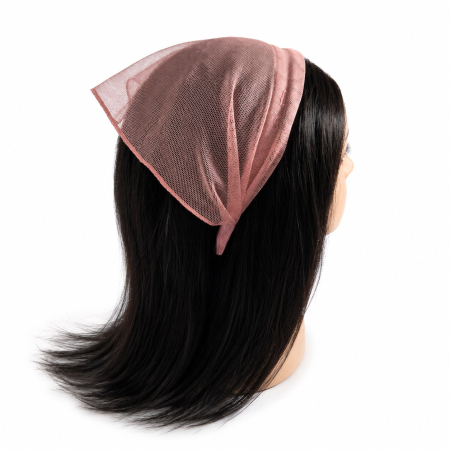 Baticute  simple pe coronita/cordeluta - Baticut din tulle pe coronita, model simplu Rose Nude, accesoriu de cap feminin si comod