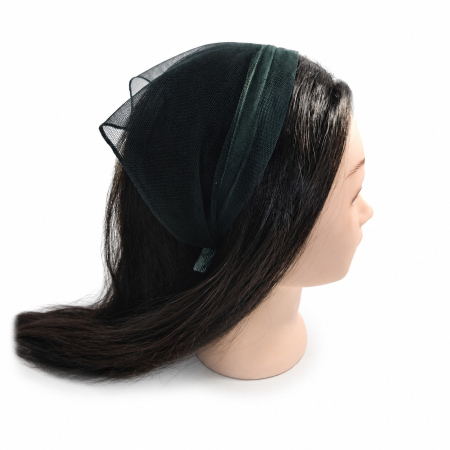 Baticute  simple pe coronita/cordeluta - Baticut din tulle pe coronita, model simplu Verde Inchis, accesoriu de cap feminin si comod