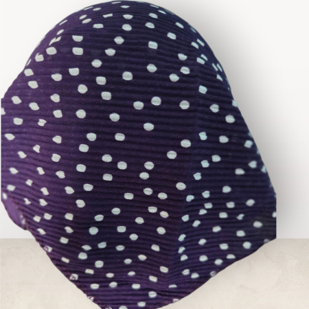 Baticut plisat elegant pentru biserica, material usor si confortabil, model feminin, Royal Plum Dots [3]