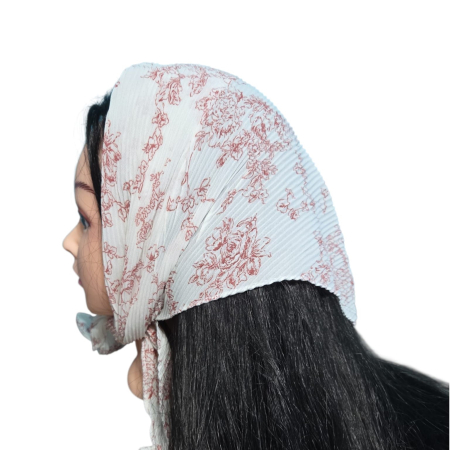 Baticut plisat elegant pentru biserica, material usor si confortabil, model feminin, Vintage Rose [0]