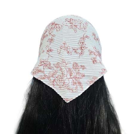 Baticut plisat elegant pentru biserica, material usor si confortabil, model feminin, Vintage Rose [1]