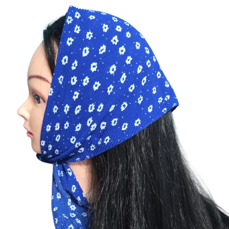 Baticute & Cordelute - Baticut plisat elegant pentru biserica, material usor si confortabil, model feminin, Blue Bloom