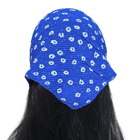 Baticut plisat elegant pentru biserica, material usor si confortabil, model feminin, Blue Bloom [1]