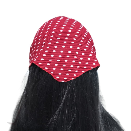 Baticut plisat elegant pentru biserica, material usor si confortabil, model feminin, Polka Cherry [1]