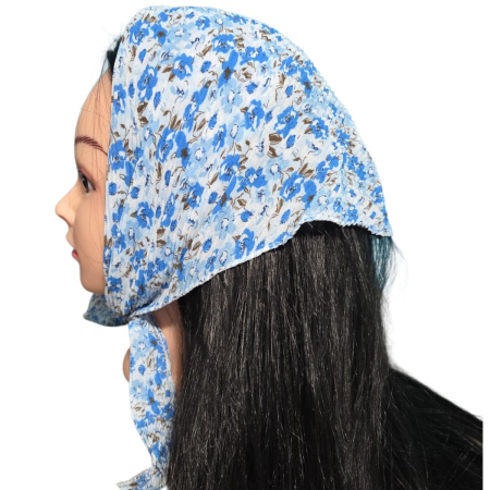 Baticut plisat elegant pentru biserica, material usor si confortabil, model feminin, Blue Breeze [0]