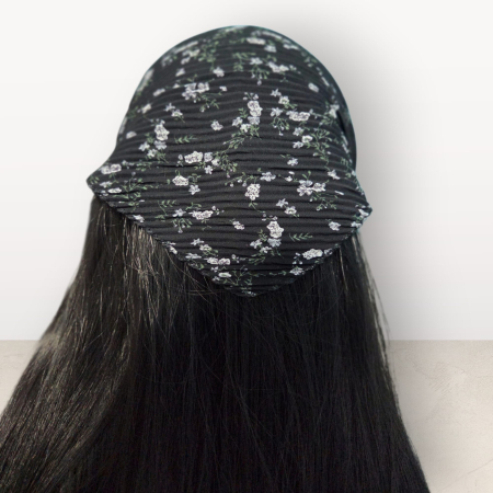 Baticut plisat elegant pentru biserica, material usor si confortabil, model feminin, Midnight Garden [1]