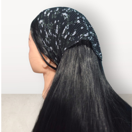 Baticute Plisate cu Model - Baticut plisat elegant pentru biserica, material usor si confortabil, model feminin, Midnight Garden