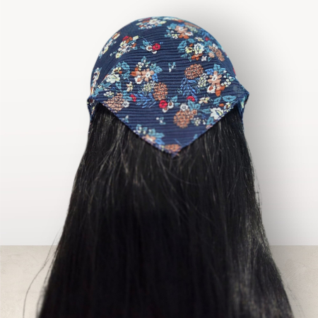 Baticut plisat elegant pentru biserica, material usor si confortabil, model feminin, Navy Blossom [1]