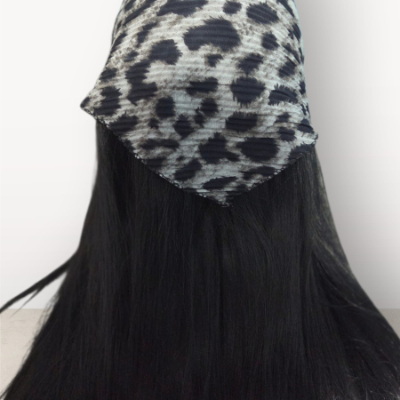 Baticut plisat elegant pentru biserica, material usor si confortabil, model feminin, Silver Leopard [2]