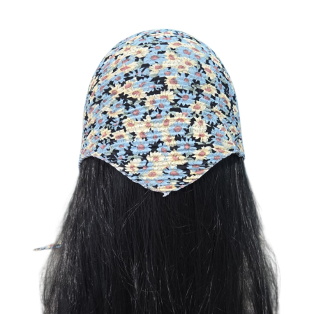 Baticut plisat elegant pentru biserica, material usor si confortabil, model feminin, Blue Daisy [1]