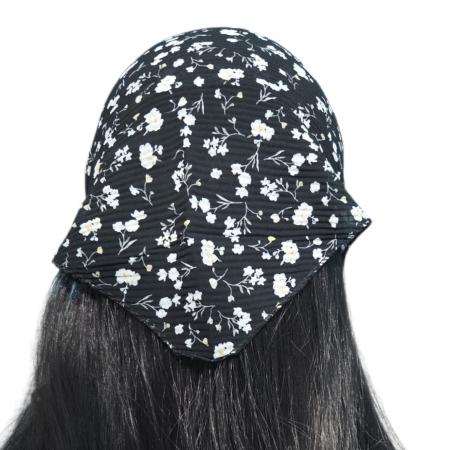 Baticut plisat elegant pentru biserica, material usor si confortabil, model feminin, Midnight Blossom [1]