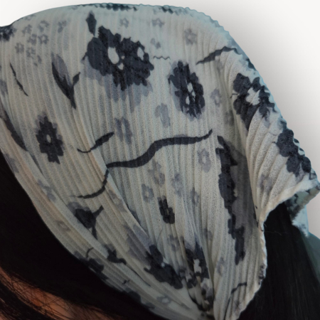 Baticut plisat elegant pentru biserica, material usor si confortabil, model feminin, Moonlight Bloom Elegance [2]