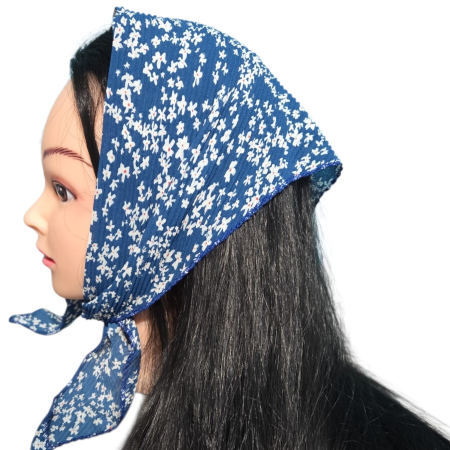 Baticute & Cordelute - Baticut plisat elegant pentru biserica, material usor si confortabil, model feminin, Blue Whisper