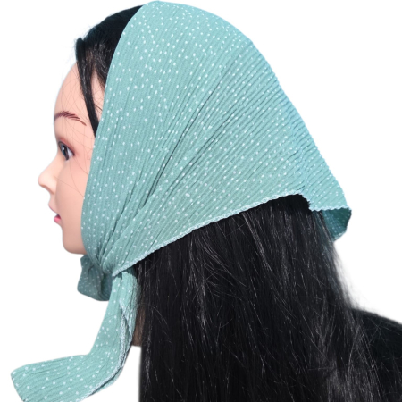Baticut plisat elegant pentru biserica, material usor si confortabil, model feminin, Mint Dots [0]