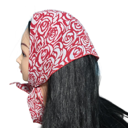 Baticute & Cordelute - Baticut plisat elegant pentru biserica, material usor si confortabil, model feminin, Crimson Roses