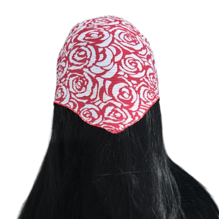 Baticut plisat elegant pentru biserica, material usor si confortabil, model feminin, Crimson Roses [1]