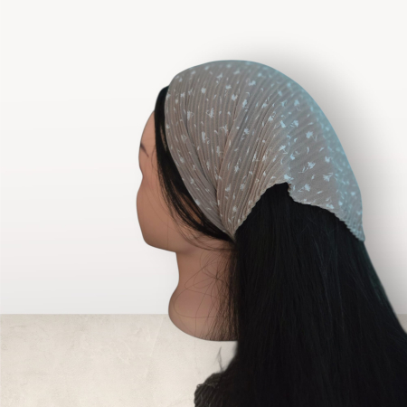 Baticute Plisate cu Model - Baticut plisat elegant pentru biserica, material usor si confortabil, model feminin, Cream Meadow