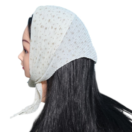 Baticut plisat elegant pentru biserica, material usor si confortabil, model feminin, Ivory Meadow [0]