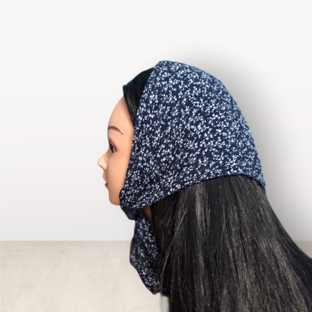 Baticute Plisate cu Model - Baticut plisat elegant pentru biserica, material usor si confortabil, model feminin, Blue Stardust