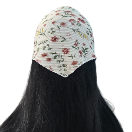 Baticut plisat elegant pentru biserica, material usor si confortabil, model feminin, Soft Wildflowers [1]