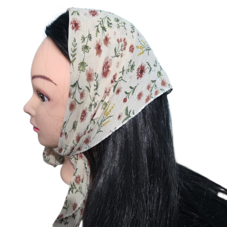 Baticut plisat elegant pentru biserica, material usor si confortabil, model feminin, Soft Wildflowers [0]