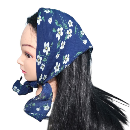 Baticute & Cordelute - Baticut plisat elegant pentru biserica, material usor si confortabil, model feminin, Navy Petals