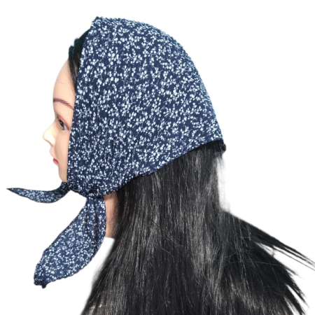 Baticut plisat elegant pentru biserica, material usor si confortabil, model feminin, Navy Speckle [0]