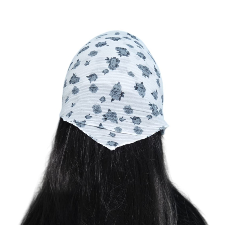 Baticut plisat elegant pentru biserica, material usor si confortabil, model feminin, Monochrome Roses [1]