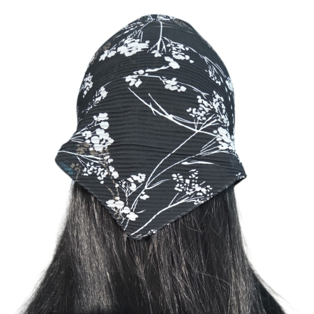 Baticut plisat elegant pentru biserica, material usor si confortabil, model feminin, Midnight Sketch [1]