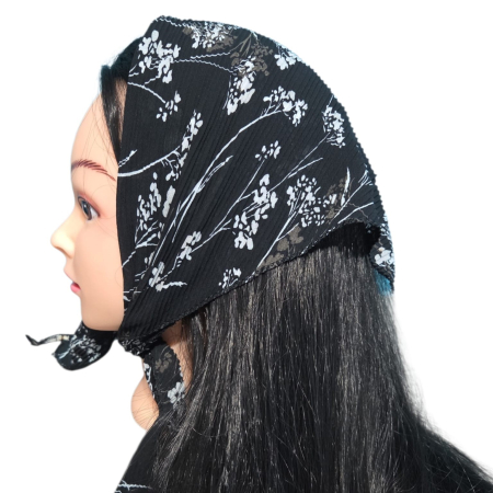 Baticute & Cordelute - Baticut plisat elegant pentru biserica, material usor si confortabil, model feminin, Midnight Sketch