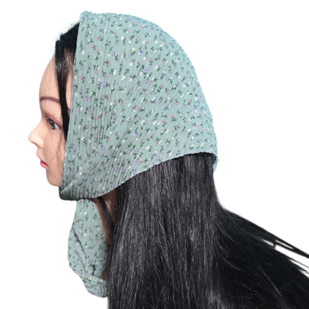 Baticute & Cordelute - Baticut plisat elegant pentru biserica, material usor si confortabil, model feminin, Green Whisper