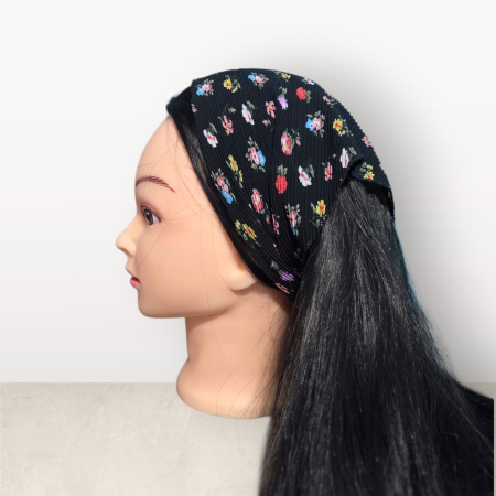 Baticute Plisate cu Model - Baticut plisat elegant pentru biserica, material usor si confortabil, model feminin, Wildflower Night