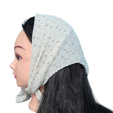 Baticut plisat elegant pentru biserica, material usor si confortabil, model feminin, Soft Sand [0]