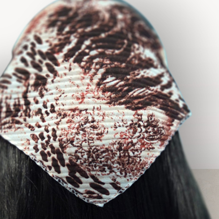 Baticut plisat elegant pentru biserica, material usor si confortabil, model feminin, Cocoa Bloom [2]