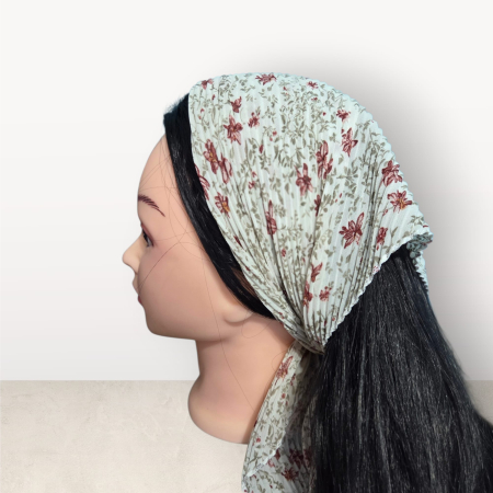 Baticute Plisate cu Model - Baticut plisat elegant pentru biserica, material usor si confortabil, model feminin, Vintage Garden