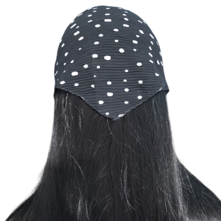 Baticut plisat elegant pentru biserica, material usor si confortabil, model feminin, Chic Noir [1]