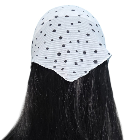 Baticut plisat elegant pentru biserica, material usor si confortabil, model feminin, Paris Dots [1]