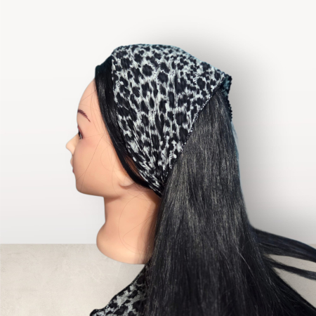 Baticute Plisate cu Model - Baticut plisat elegant pentru biserica, material usor si confortabil, model feminin, White Leopard