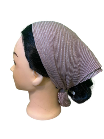 Baticute plisate simple - Baticut plisat simplu pentru biserica, model mic, roz perlat, accesoriu de cap feminin, delicat si confortabil.