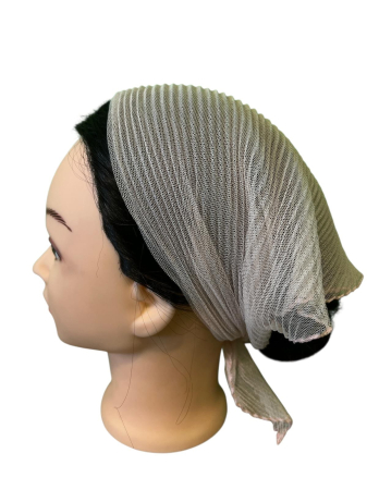 Baticute plisate simple - Baticut plisat simplu pentru biserica, model mic, grej, accesoriu de cap feminin, elegant si confortabil.