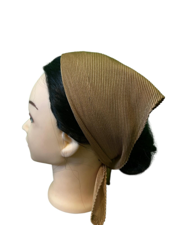Baticute plisate simple - Baticut plisat simplu pentru biserica, model mic, auriu bronz, accesoriu de cap feminin, elegant si confortabil.