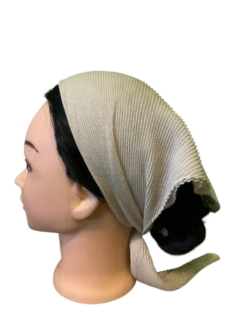 Baticute plisate simple - Baticut plisat simplu pentru biserica, model mic, ivory, accesoriu de cap feminin, elegant si confortabil.