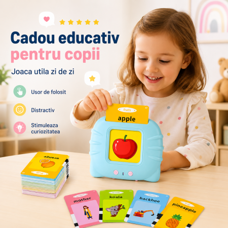 Jucarie Montessori, cititor de carduri, 224 de cuvinte, 112 imagini, pentru copii - imagine principala produs [5]