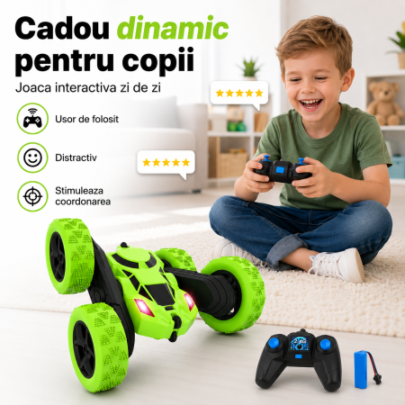 Masina RC, 4WD, 15 x 16 x 7, 5 cm, Verde, pentru copii - imagine principala produs [4]